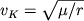$v_K=\sqrt{\mu/r}$